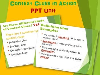 context clues  action power bundle  reading innovations tpt