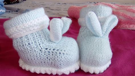 Tuto tricot Chaussons lapins pour bébé bottons botitas para bébé