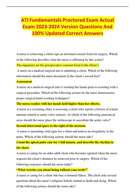The surprising ati fundamentals proctored exam quizlet accuracy rate revealed 22