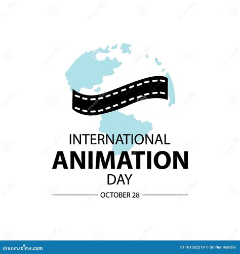 International Animation Day. Globe With Filmstrip Isolated On White Background Cartoon Vector ...