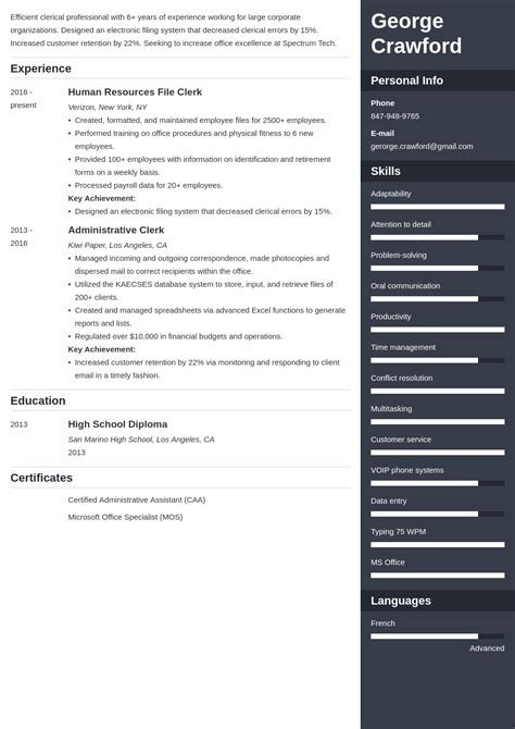 Clerical Resume Examples Writing Guide 20 Tips