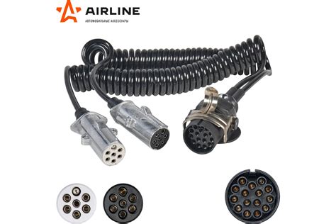 Кабель прицепа 4.5 м, 24 В, адаптер 15 контактов на тип-N/7 контактов и ...