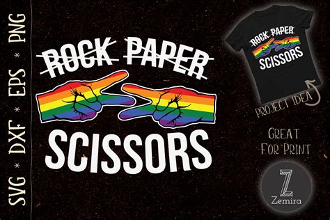 Rock Paper Scissors Lesbian Rainbow Graphic By Zemira Creative Fabrica