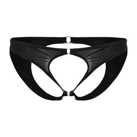 IEFIEL String Homme Sexy Tanga Hot Ouverte Lingerie Érotique Sissy Slip Fesse Nu T Back Sous