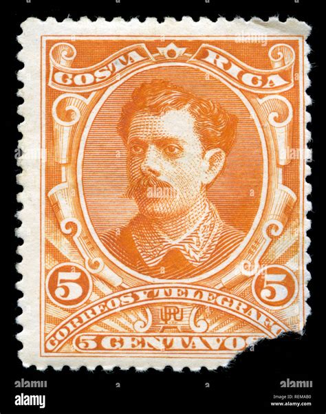 Postage Stramp From Costa Rica In The President Soto In Different