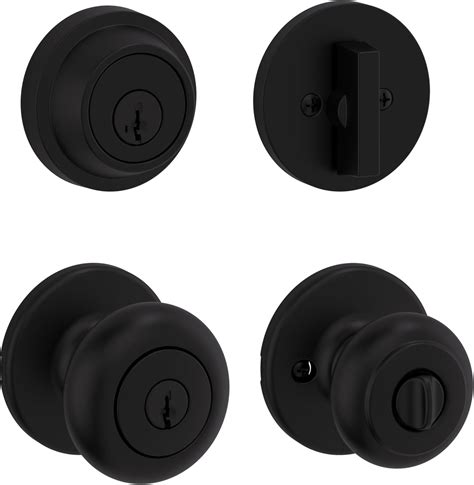 Kwikset 660 Deadbolt Lock with Cove Entry Door Knob with Lock and Key