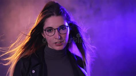 Close Up Of A Blonde Girl With A Beautiful Face Posing For The Camera In A Studio Extreme