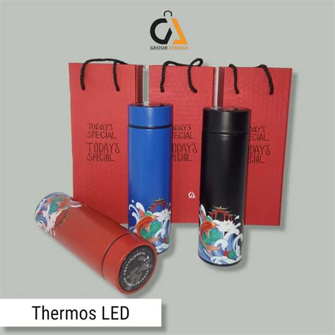 Jual Kemasan Gift Box Termos Air Minum Led Hot Cool Ml Suhu Thermos Tumbler Stainless