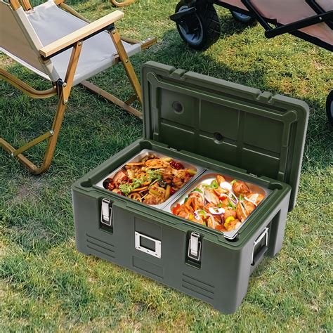 Fichiouy Insulated Food Pan Carrier Qt Capacity Stackable Catering Hot Box With Stainless
