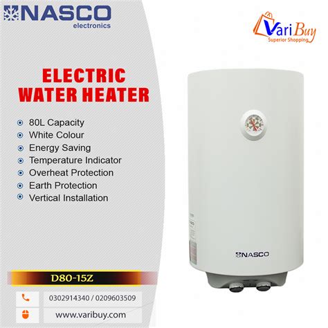 Nasco 80L Storage Electric Water Heater Vertical Installation D80 15Z