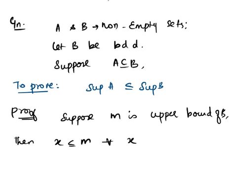 Solved Let A B Be Nonempty Subsets Of R Let B Be Bounded And Suppose