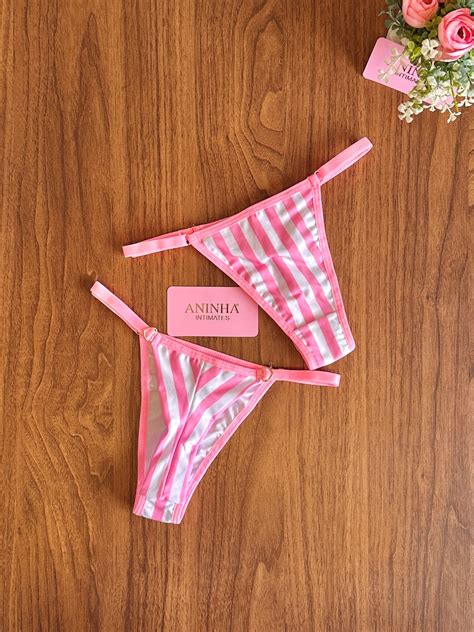 Calcinha Fio Duplo Regulagem Estampada Aninha Intimates Lingerie