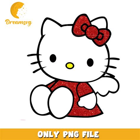 Red Hello Kitty Vermelha Png - Red Glitter Hello Kitty PNG – DreamSVG Store