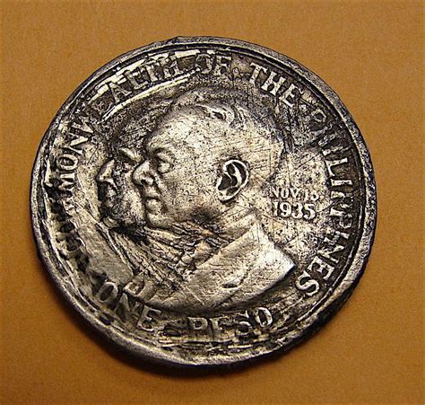 Philippines Peso Murphy Quezon Poor Condition Silver