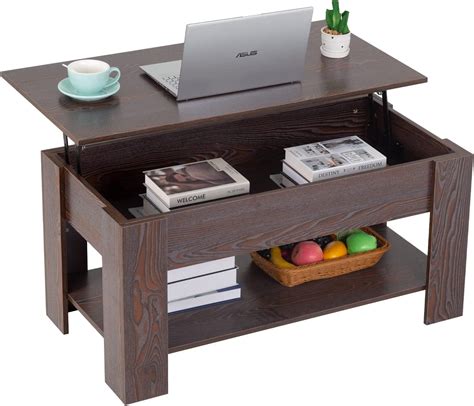 Fdw Modern Lift Top Coffee Table With Hidden Compartment Underneath