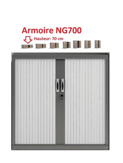 Armoire GAPSA NG700 métallique à rideaux monobloc basse Hauteur 70