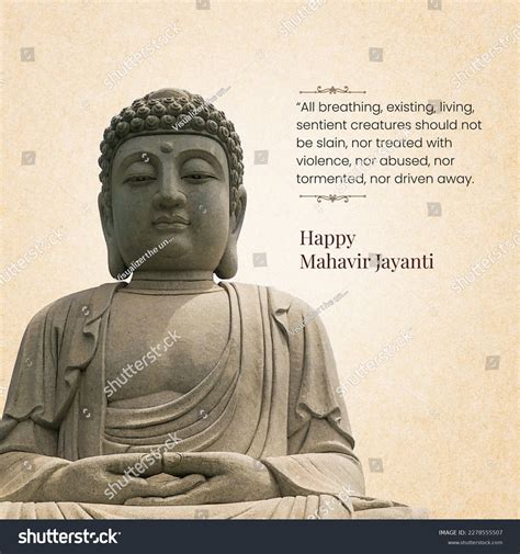 Happy Mahavir Jayanti Lord Mahavir Statue Stock Photo 2278555507