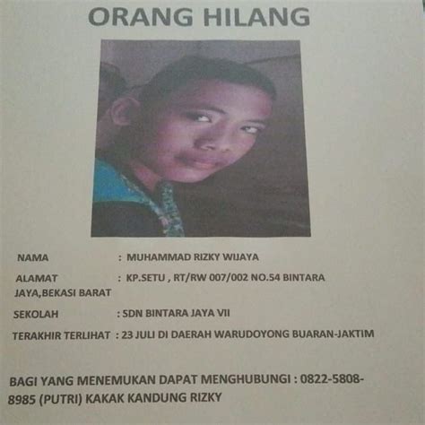 Contoh Poster Orang Hilang Goresan