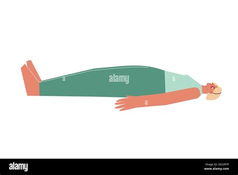 Vector Concept With Flat Female Character Sportive Blonde Woman Learns Restorative Posture