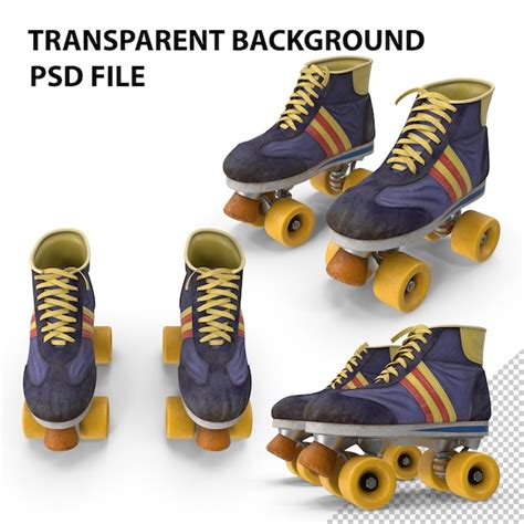 Premium Psd Vintage Style Old Roller Skates Png