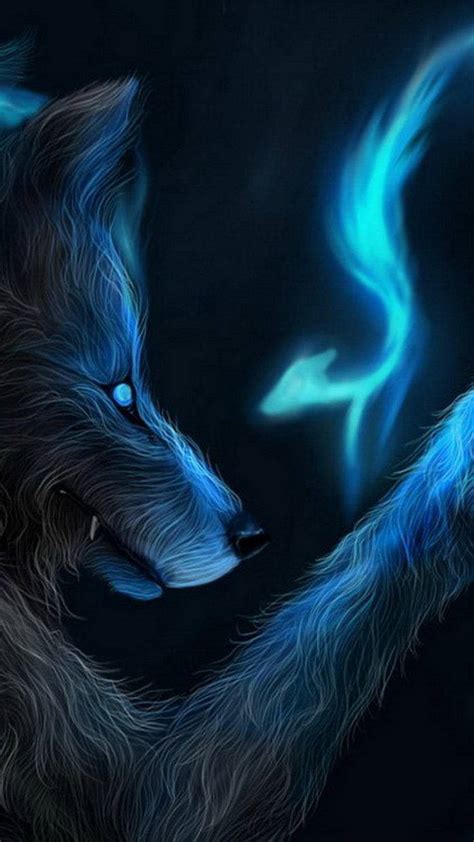 Download Furry Blue Wolf Graphic Wallpaper