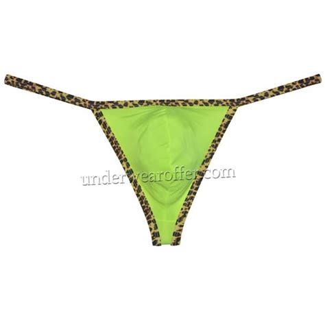 Sexy Men Leopard Bordered Bikini Briefs Underwear Male String Ice Silk Hipster Thong Mu