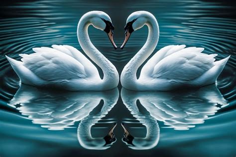 Premium Ai Image Two Swans Are Making A Heart Shape With Their Necks