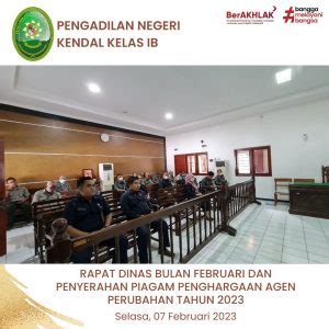 Rapat Dinas Bulan Februari Dan Penyerahan Piagam Penghargaan Agen