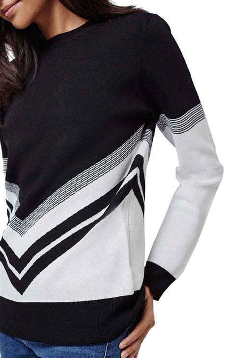 Topshop Chevron Colorblock Sweater Nordstrom