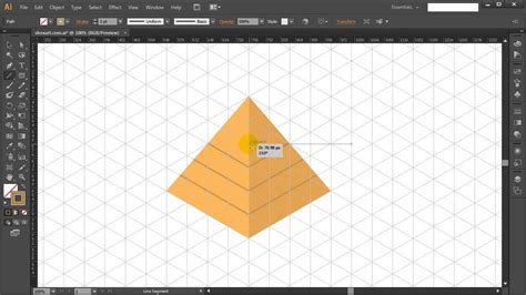 How To Draw Isometric Egyptian Pyramid In Adobe Illustrator Tutorial