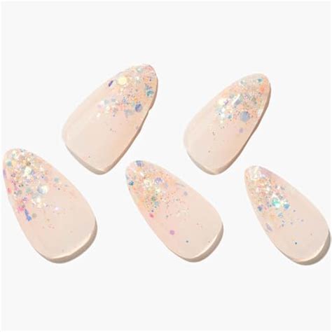 Amazon Glamermaid Medium Almond Press On Nails Nude Pink Natural Jelly Gel Nails Pure