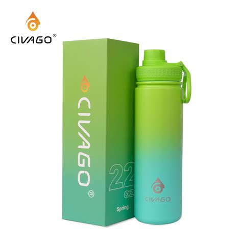 CIVAGO Oz Oz Oz OzWide Mouth With Sport Lid Vacuum Insulated Tumbler Hot And Cold