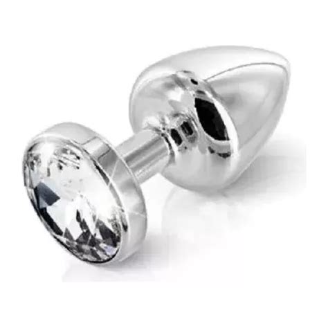 Plug Anal Solo Mediano Gema Plateado Metal Joya Juguete Mercadolibre