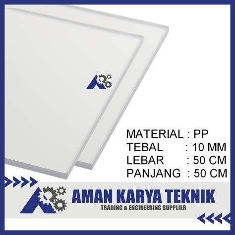 Jual Polypropylene PP Lembaran PP Sheet 10 Mm X 50 Cm X 50 Cm