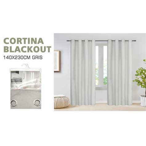 Generico Set De Cortinas Blackout Extra Suave 2 Paños Gris Claro