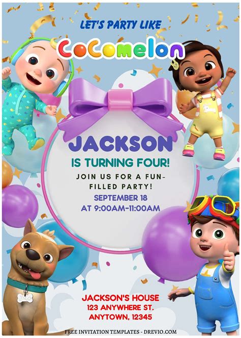 Free Editable Pdf Cocomelon Wonderland Birthday Invitation Templates Artofit