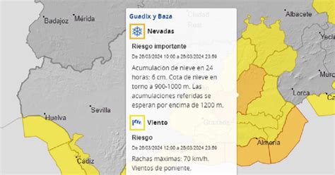 La Aemet Eleva A Naranja El Aviso Por Nevadas En Guadix Y Baza Granada