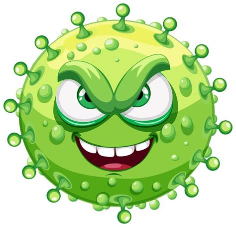 Premium Vector Green Bacteria Germ Virus Monster Cartoon Character