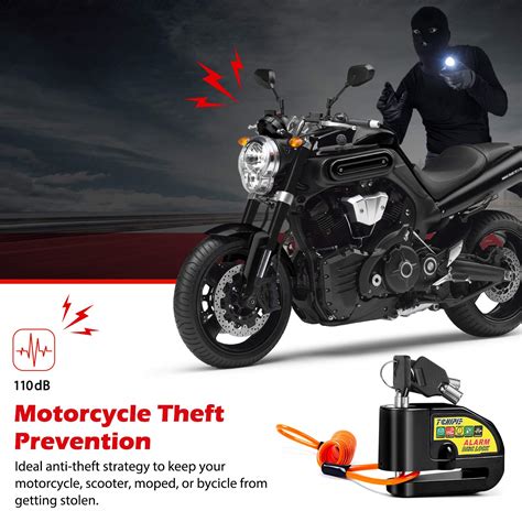 Snapklik.com : Tchipie Motorcycle Alarm Disc Brake Lock, Theft Prevention Motorbike Security ...