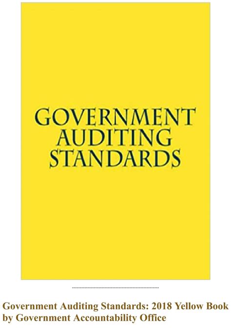 D O N W L O A D Pdf Government Auditing Standards Yellow Book