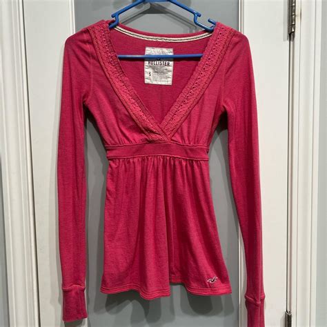 S Hollister Long Sleeve Babydoll Top Labeled A Depop