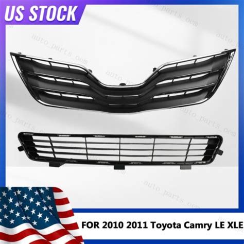 2PC Set Front Bumper Cover Upper Lower Grille For 2010 2011 TOYOTA