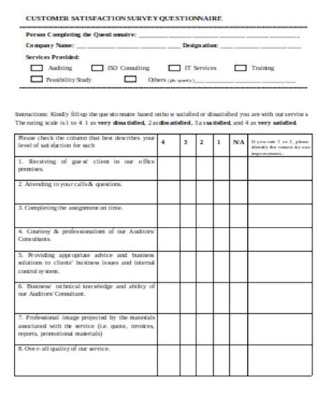 Free 12 Sample Satisfaction Survey Forms In Pdf Excel Word