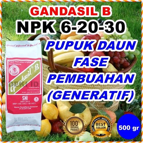 Jual Gandasil B Gr Pupuk Pembuahan Pembungaan Npk Majemuk Generatif