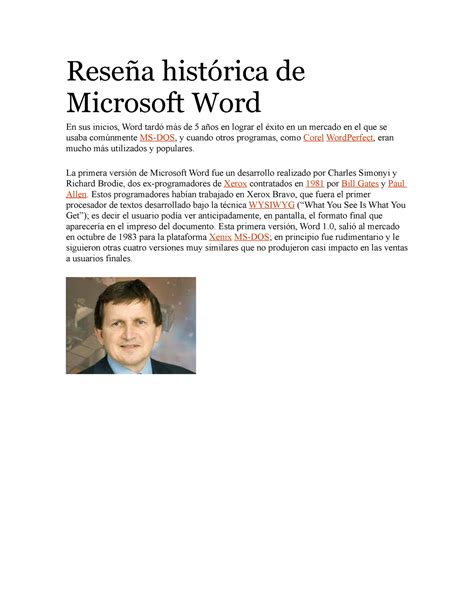 Reseña histórica de Microsoft PARA CURSO APUNTES Reseña histórica de