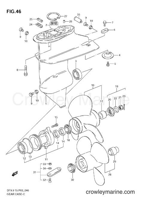 Gear Case Four Stroke Outboard Df Crowley Marine