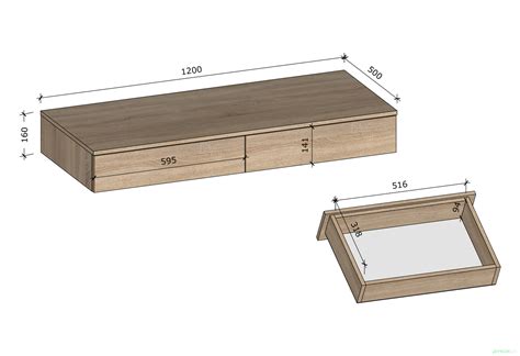 Стол письменный Moreli Т222 подвесной с 2 ящиками 120x50 см антрацит ...