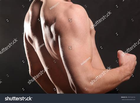 Nude Male Torso Muscle On Black Stock Photo Shutterstock