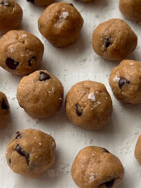 Salted Chocolate Chip Cookie Dough Protein Bites