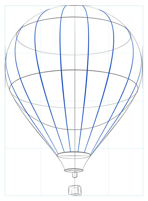 How To Draw A Hot Air Balloon Step By Step Drawing Tutorial